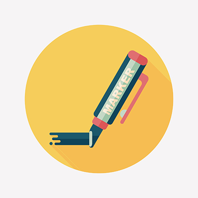 Inksnatcher editing services icon showing a marker writing on a surface