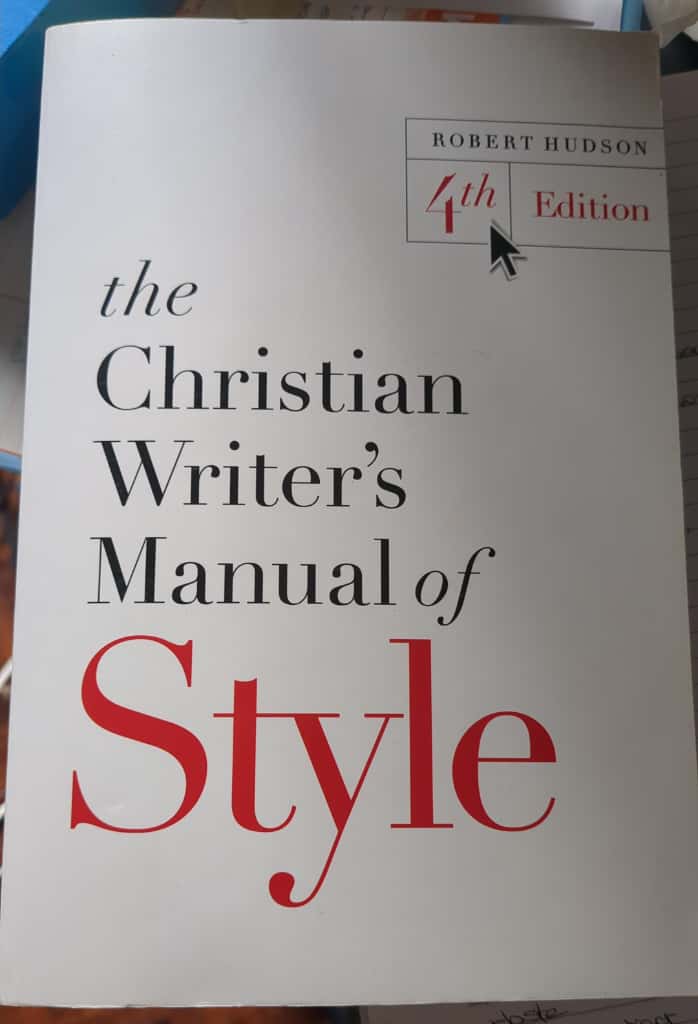 Front cover of the Christian Writer's Manual of Style with the title in red and black on a white background