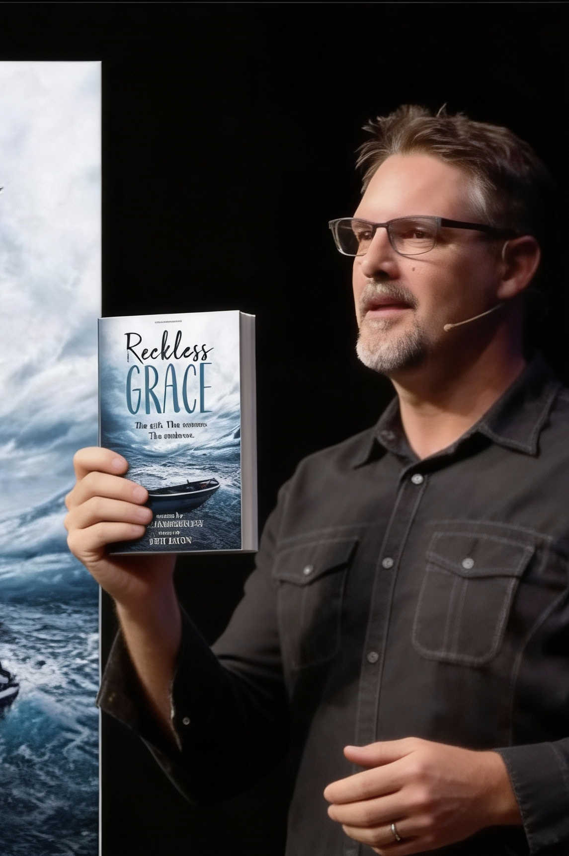 Author Bill Vanderbush holding his book